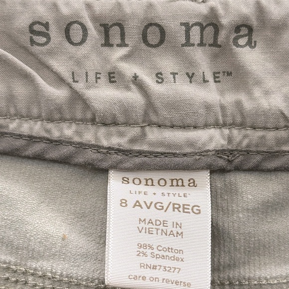 Sonoma Corduroy Original Boot Cut Tan Khaki High Rise Pants Womens 8 Regular - Picture 9 of 11